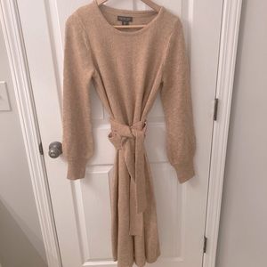 Rachel Zoe midi knit dress with wrap around belt